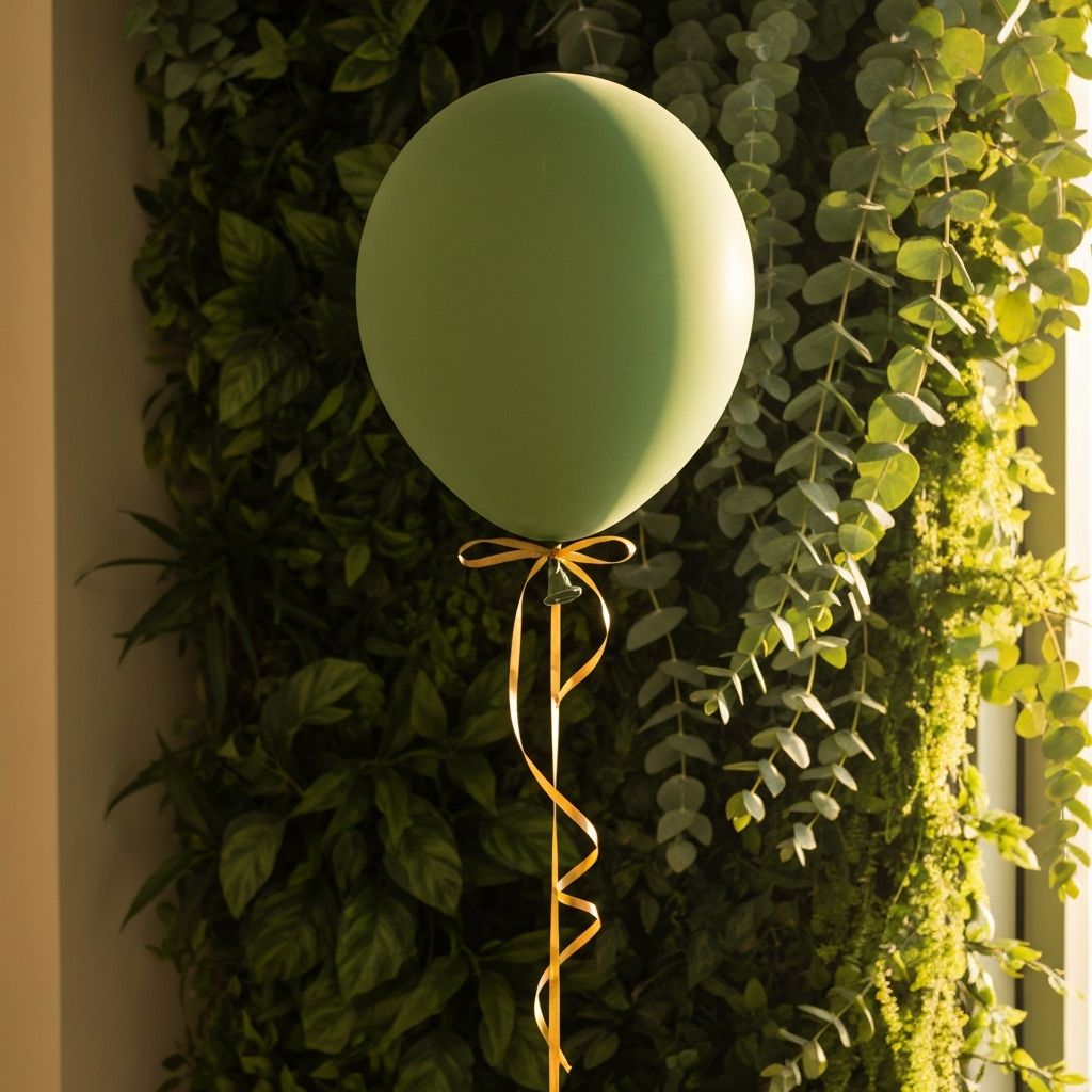 Globo natural de latex sostenible en entorno mediterraneo